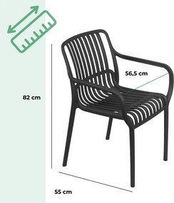 Scaun de grădină LUISE, set 4 buc., antracit I.P.A.E-Progarden
