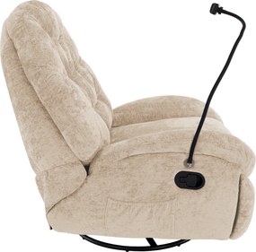 Scaun pivotant de lux, cu balansare, bej, DELMOR