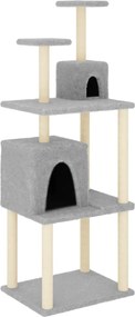 vidaXL Ansamblu de pisici, stâlpi din funie sisal, gri deschis, 167 cm
