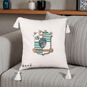 Perna Personalizata CSC Dumbravita Fotbal, 40x40 cm, Bej cu Franjuri, Husa Detasabila, Perna Inclusa, BEKZ®