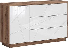 Comoda FORN, nuc/alb lucios, PAL, 156x42.5x93 cm