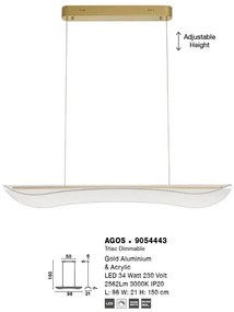 Lustra LED suspendata design modern AGOS