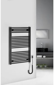 Radiator portprosop electric pentru baie Aqualine DIRECT-E 400W/230V 96 cm negru mat