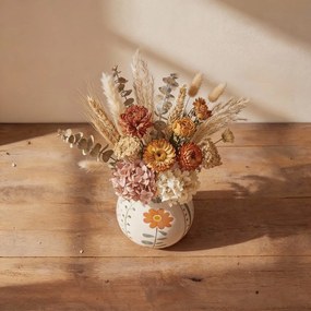 Vază crem din gresie pictată manual (înălțime 17 cm) Taza – Bloomingville