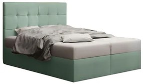 Pat matrimonial Boxspring 160 cm Duel 2 (mentă) ( cu saltea și sp. depozitare). 1046455