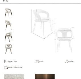 Scaun modern design italian, Tesatura Off-White