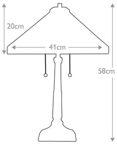 Elstead QZ-STEPHEN-TL - Lampă de masă Tiffany STEPHEN 2xE27/60W/230V