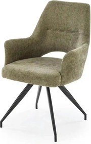 Scaun rotativ K542, verde/negru, stofa clasica/metal, 58x64x88 cm