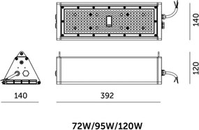 Corp de iluminat industrial tehnic NICO HIGHBAY LED/72W/230V 3000/4000/6000K IP65