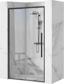 Usa de nisa culisanta Rea Solar 120 cm sticla 6 mm negru