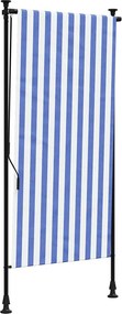 vidaXL Jaluzea rulou de exterior albastru/alb 100x270 cm țesătură/oțel