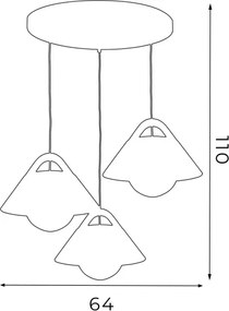 Lustră suspendată pe cablu FUNDA 3xE27/15W/230V maro