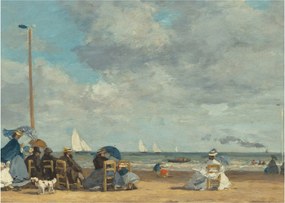 Tablou - Eugène Boudin, Beach  at Trouville, reproducere (70x50 cm)