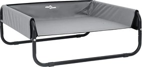 vidaXL Pat pentru câini Manual Gri deschis 70 x 70 x 28,5 cm Oțel