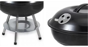 Gratar rotund negru cu capac Algon - 34 CM