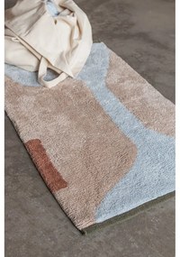 Covor albastru deschis/bej lavabil din bumbac 50x80 cm Figura – Mette Ditmer Denmark
