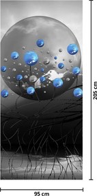 Fototapet pentru ușă - Sferă albastră abstract (95x205cm)
