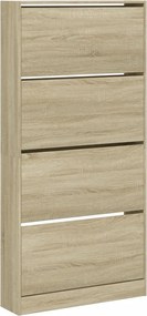 vidaXL Pantofar cu 4 sertare rabatabile, stejar sonoma, 80x21x163,5 cm