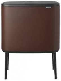 Cos pentru gunoi colectare selectiva Brabantia Bo Touch 1005548, 11+23 L, Deschidere lina si silentioasa, Deschidere mare, Maro