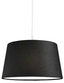 Lampă modernă cu pandantiv alb cu abajur negru 45 cm - Pendant