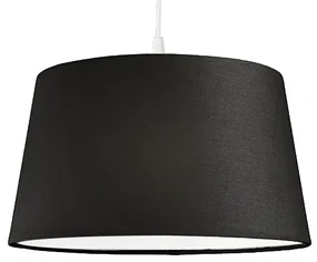 Lampă modernă cu pandantiv alb cu abajur negru 45 cm - Pendant