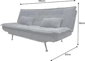 Canapea extensibila, Catifea Raiata Gri JAZZ 195cm