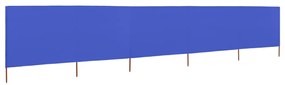 Paravan anti-vant cu 5 panouri, azur, 600 x 120 cm, textil Albastru, 600 x 120 cm