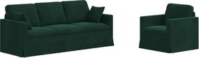 vidaXL Set de canapea 2 pcs Verde închis 198 x 78 x 80 cm Catifea