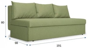Canapea Extensibila Cu Lada Depozitare Modulo, Verde, 191 X 98 X 80 Cm