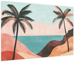 Tablou - Palmieri la mare (90x60 cm)