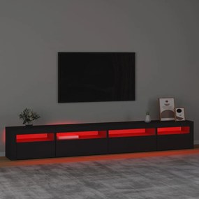 Comoda TV cu lumini LED, negru, 270x35x40 cm 1, Negru, 270 x 35 x 40 cm