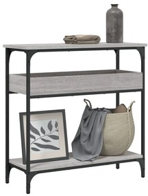 vidaXL Măsuță consolă cu raft gri sonoma 75x29x75 cm lemn prelucrat