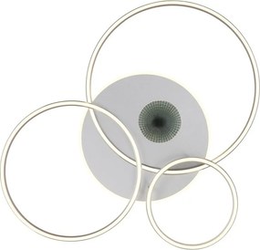 Lustra LED aplicata design circular INVERTINA argintie