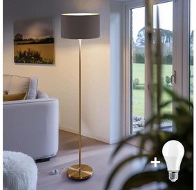 Lampadar LED TUNJA, 1xE27/20W/230V, Ø 38 cm, auriu/maro