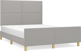 vidaXL Cadru de pat fără saltea, gri deschis, 140x190 cm, textil