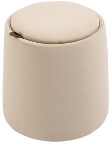 HOMCOM Otoman 2 în 1 cu catifea, cu depozitare și capac detașabil Φ44 cm x 47,5 cm Bej | Aosom Romania
