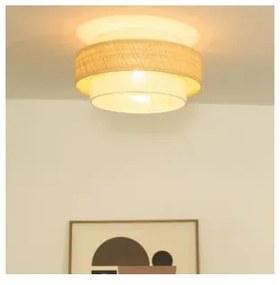 Plafonieră BOHO 1xE27/60W/230V Ø 40 cm iută/crem