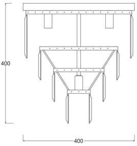 Lustra aplicata design deosebit AMEDEO, auriu FC17106/4+1 -GLD ZL