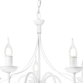 Lustră pe lanț DONATO 5xE14/40W/230V alb