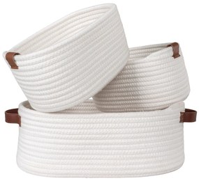 Cosuri Jarana, bumbac, alb, 3 buc