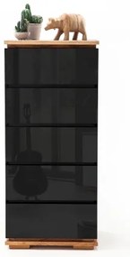 Comodă ARVI, negru/stejar