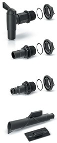 Set accesorii pentru butoaie de apa de ploaie II, 5 bucati, negru
