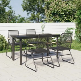 3099211 vidaXL Set mobilier de grădină, 5 piese, negru, ratan PVC