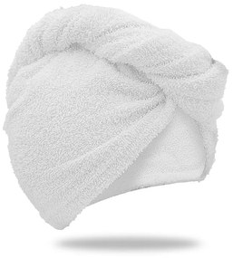 Prosop turban alb cu uscare rapida, 100% bumbac