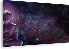Tablou - Buddha cu florile vieții (90x60 cm)