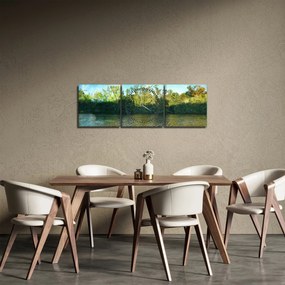 Tablou - lac (cu ceas) (90x30 cm)