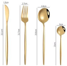 Set Tacamuri din Inox 24 Piese Gold Premium