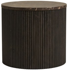 Măsuță auxiliară rotundă cu blat cu aspect de marmură ø 45 cm Rota – House Nordic
