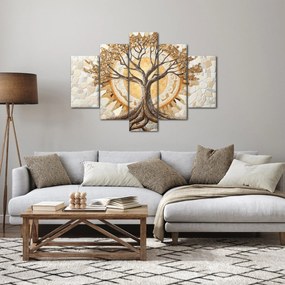 Tablou – Arborele vieții auriu în mozaic (150x105 cm)