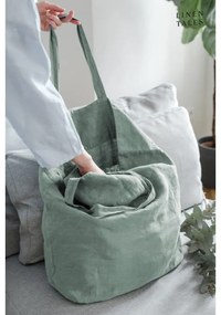 Geantă din in pentru cumpărături Linen Tales, verde